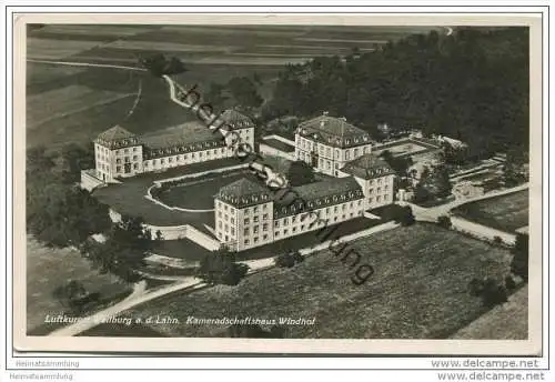 Weilburg an der Lahn - Kameradschaftshaus Windhof - Foto-AK - Fliegeraufnahme
