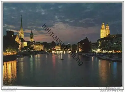Zürich bei Nacht - AK-Grossformat