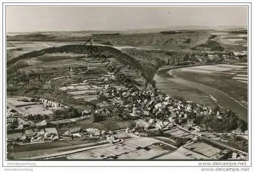 Polle - Luftaufnahme - Foto-AK 50er Jahre
