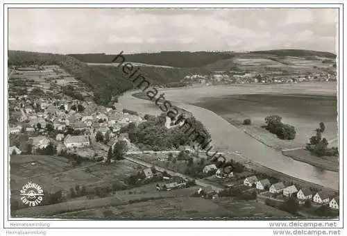 Polle - Luftaufnahme - Foto-AK 50er Jahre