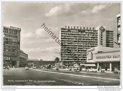 Berlin-Charlottenburg - Hochhaus am Zoo mit Hardenbergstrasse - Foto-AK Grossformat ca. 1960