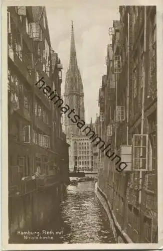 Hamburg - Fleth Nicolaikirche - Verlag Wilhelm Flohe Hamburg - Foto-AK