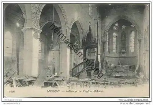 Soissons - Interieur de l' Eglise St-Vaast - Feldpost