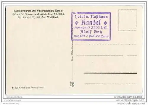 Kandel - Schwarzwaldstüble - Besitzer Adolf Botz - Foto-AK