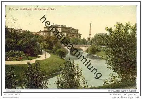 Riga - Stadtkanal mit Suworowbrücke