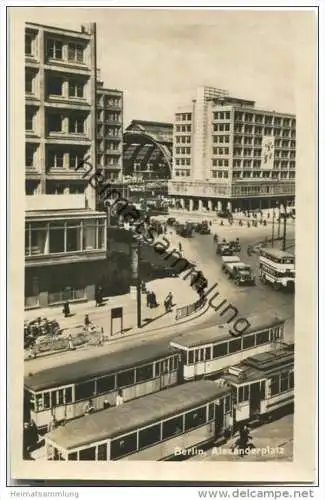 Berlin - Alexanderplatz - Straßenbahn - Foto-AK ca. 1950