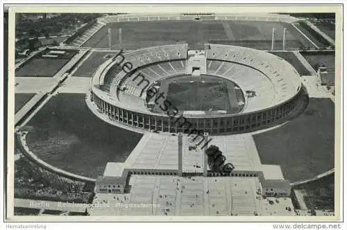 Berlin - Reichssportfeld - Fliegeraufnahme - Foto-AK