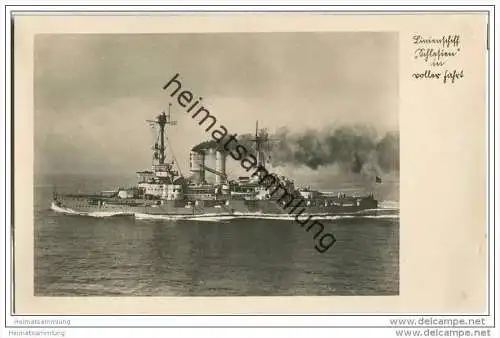 Linienschiff Schlesien - Foto-AK 30er Jahre