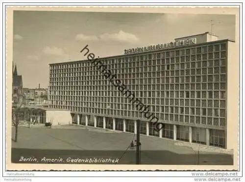 Berlin-Kreuzberg - Amerika Gedenkbibliothek - Foto-AK Grossformat 50er Jahre Handabzug