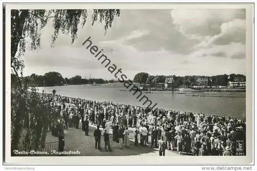 Berlin - Grünau - Regattastrecke - Foto-AK 30er Jahre - Flugaufnahme