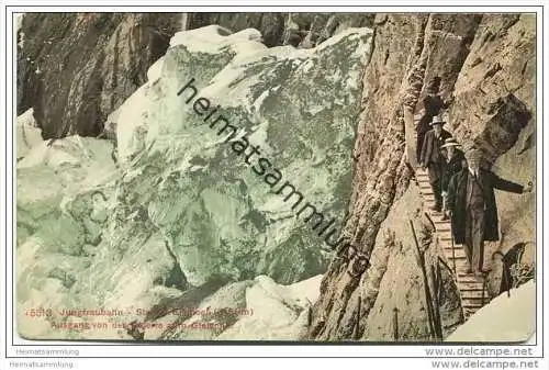 Jungfraubahn - Station Eismeer - Ausgang von der Galerie zum Gletscher ca. 1910