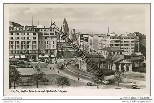 Berlin-Schöneberg - Wittenbergplatz mit Gedächtniskirche - Foto-AK 50er Jahre