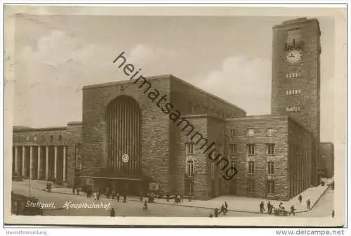 Stuttgart - Hauptbahnhof - Foto-AK - Verlag Paul Uebele Stuttgart gel. 1927