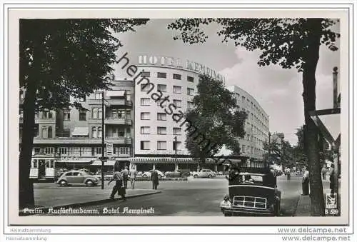 Berlin-Charlottenburg - Kurfürstendamm - Hotel Kempinski - Foto-AK 50er Jahre