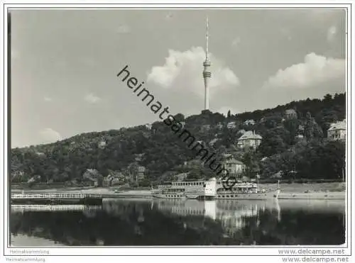 Dresden-Wachwitz - MS Wilhelm Pieck - Fahrgastschiff - Fernsehturm - Foto-AK
