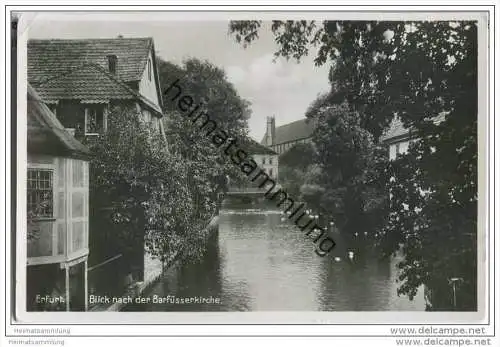 Erfurt - Blick nach der Barfüsserkirche - Foto-AK