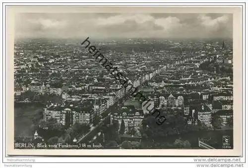 Berlin-Charlottenburg - Blick vom Funkturm - Foto-AK 30er Jahre