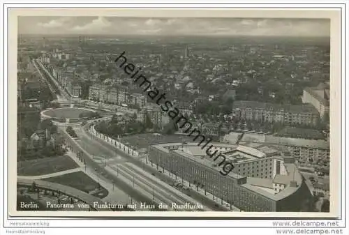 Berlin-Charlottenburg - Panorama vom Funkturm - Foto-AK 30er Jahre