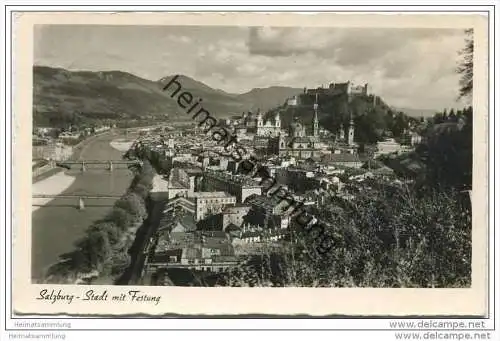 Salzburg - Stadt mit Festung - Foto-AK