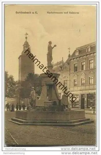 Schönebeck - Marktbrunnen - Salzturm - Drogerie