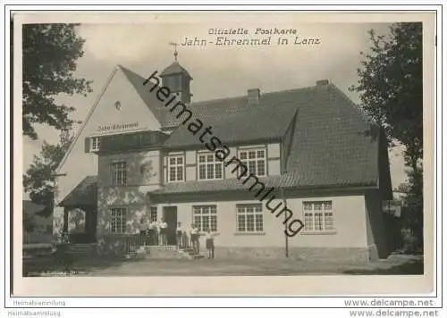 Lanz - b. Lenzen a. d. Elbe - Jahn Ehrenmal - Foto-AK - Erbaut von F. Düwerth Lenzen - Bahnpost
