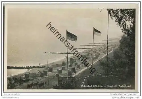 Kölpinsee - Badestrand - Foto-AK 30er Jahre