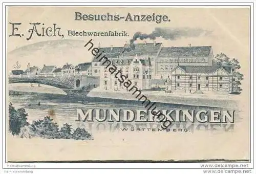 Munderkingen - Besuchsanzeige - E. Aich Blechwarenfabrik
