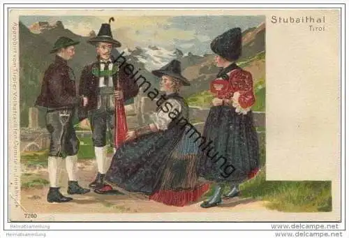 Tracht aus dem Stubaithal - Tirol ca. 1900 - Approbiert vom Tiroler Volkstrachten Comite in Innsbruck