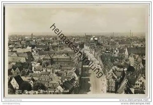 Augsburg - Blick aufs Rathaus - Foto-AK 30er Jahre