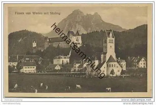 Füssen von Westen mit Säuling 30er Jahre