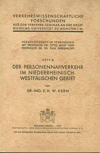 Verkehrswissenschaftliche Forschungen - Aus dem Verkehrs-Seminar an der Westf. Wilhelms-Universität zu Münster i. W. - H