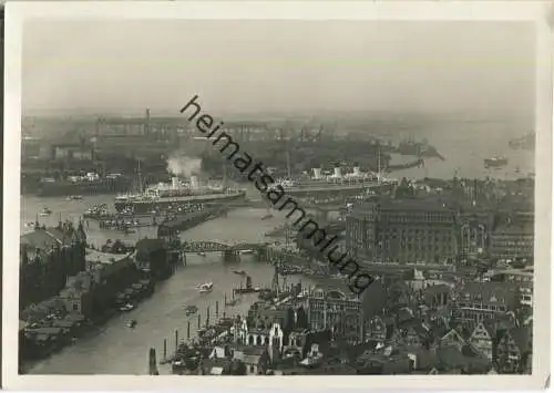 Hamburg - Hafen - Fliegeraufnahme - Verlag Hans Andres Hamburg 30er Jahre - Foto-AK Großformat