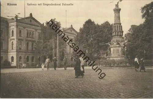 Hamburg-Altona - Rathaus mit Siegesdenkmal Palmaille 20er Jahre - Verlag Kumm Gebr. Hamburg