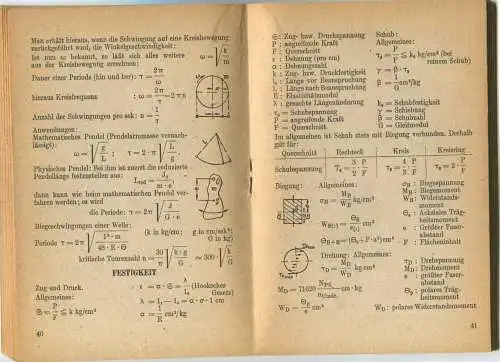 Formeln für Technik und Wissenschaft 1948 - Verlag Colloquium - 80 Seiten