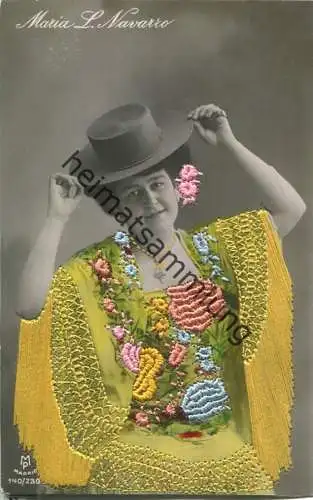 Maria L. Navarro - Spanische Künstlerin - Foto-AK ca. 1910 - bestickt bordado - Edition MP Madrid