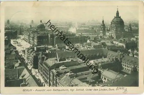Berlin - Ansicht vom Rathausturm - Schloss - Unter den Linden - Verlag Knackstedt & Näther Hamburg