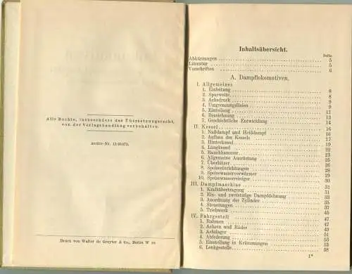 Sammlung Göschen - Lokomotiven mit Antrieb durch Dampf Druckluft und Verbrennungsmotoren Baurat Dr. Ing. e. h. E. Metzel