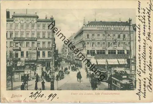 Berlin - Unter den Linden Ecke Friedrichstrasse - Verlag Dr. Trenkler & Co. Leipzig