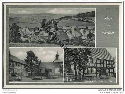 37284 Waldkappel-Burghofen - Gastwirtschaft Schmidt-Schmauch - Foto-AK-Großformat