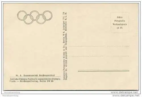 Berlin-Charlottenburg - Gesamtansicht Reichssportfeld - Amtliche Olympiapostkarte - Foto-AK