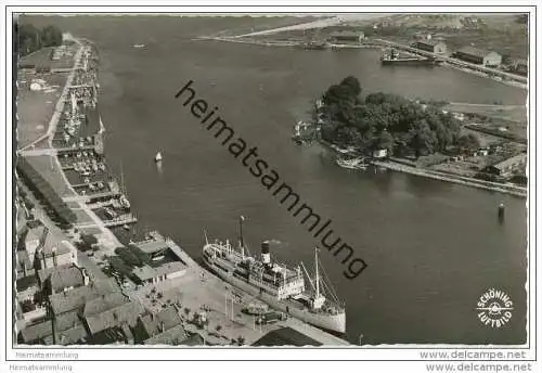 Travemünde - Luftaufnahme - Foto-AK 50er Jahre