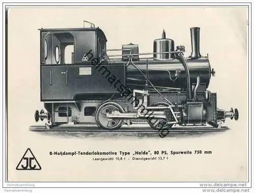 Arnold Jung Lokomotivfabrik Jungental - B-Nassdampf-Tenderlokomotive Type Holda