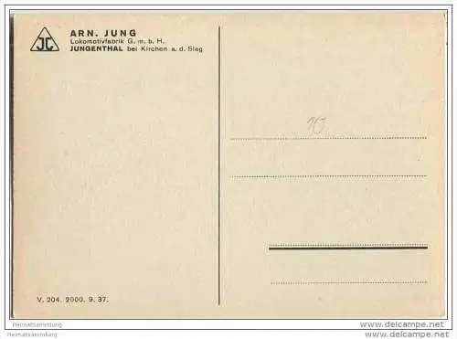 Arnold Jung Lokomotivfabrik Jungental - D-Nassdampf-Tenderlokomotive