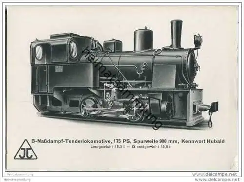 Arnold Jung Lokomotivfabrik Jungental - B-Nassdampf-Tenderlokomotive - Kennwort Hubald
