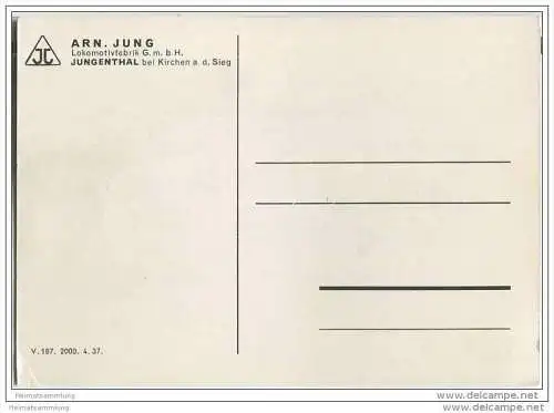 Arnold Jung Lokomotivfabrik Jungental - B-Nassdampf-Tenderlokomotive - Kennwort Hubald