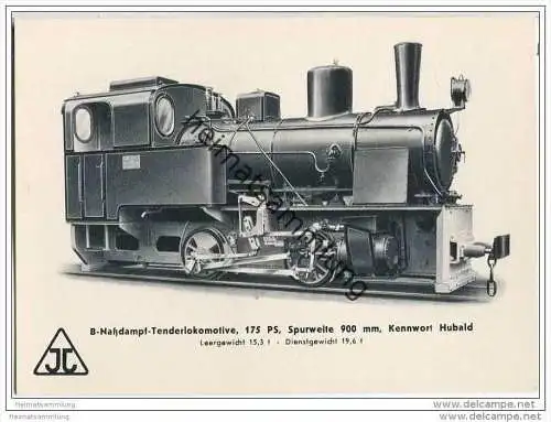 Arnold Jung Lokomotivfabrik Jungental - B-Nassdampf-Tenderlokomotive - Kennwort Hubald
