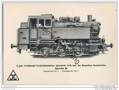 Arnold Jung Lokomotivfabrik Jungental - C-gek. Heissdampf-Tenderlokomotive - DB Baureihe 80