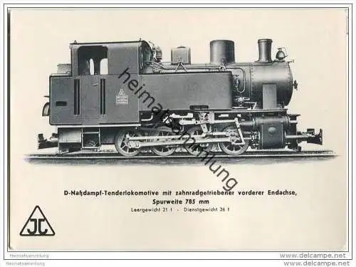 Arnold Jung Lokomotivfabrik Jungental - D-Nassdampf-Tenderlokomotive mit zahnradgetriebener vorderer Endachse