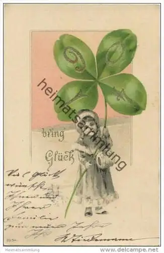 Neujahr - Kleeblatt - Mädchen - Jahreszahl 1904 gel. 1903