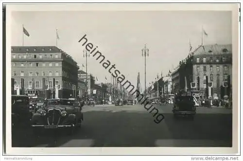 Berlin - Unter den Linden - Olympiaschmuck - Cabriolet - Foto-AK